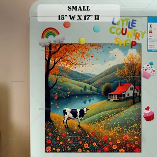 Preview of Autumn Farmhouse by the Lake magnet in Small size.