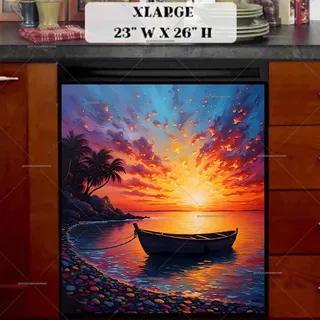 Preview of Little Boat in the Sunset magnet in Extra Large size.