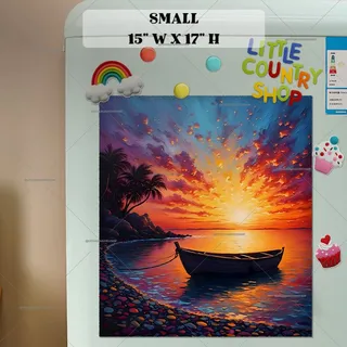 Preview of Little Boat in the Sunset magnet in Small size.