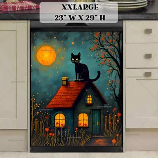 Preview of Folklore Black Cat on the Roof magnet in XX Large size.