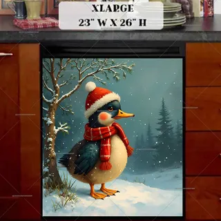Preview of Cute Christmas Duck magnet in Extra Large size.