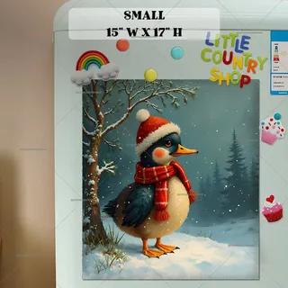 Preview of Cute Christmas Duck magnet in Small size.