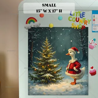 Preview of Cute Christmas Goose magnet in Small size.