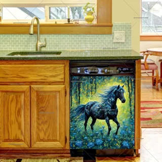 Preview of Beautiful Black Horse in the Forest magnet.