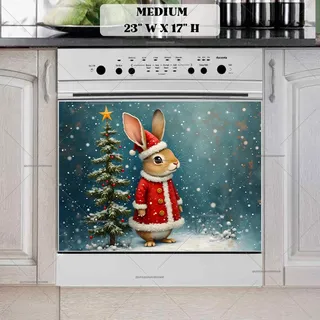Preview of Cute Christmas Santa Bunny magnet in Medium size.