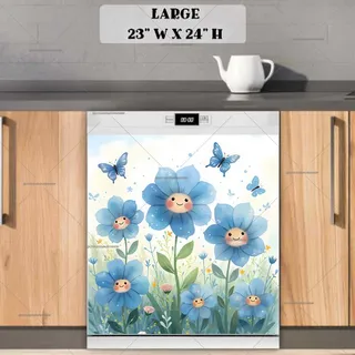 Preview of Cute Kawaii Flower Garden magnet in Large size.