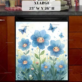 Preview of Cute Kawaii Flower Garden magnet in Extra Large size.