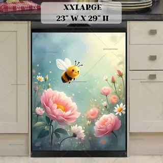Preview of Cute Honeybee above the Flowers magnet in XX Large size.