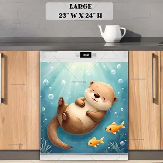 Preview of Otter Baby in the Lake magnet in Large size.