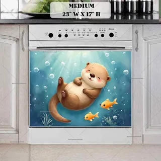 Preview of Otter Baby in the Lake magnet in Medium size.
