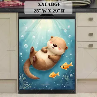 Preview of Otter Baby in the Lake magnet in XX Large size.