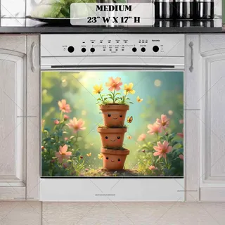 Preview of Cute Kawaii Flower Pots magnet in Medium size.
