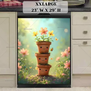 Preview of Cute Kawaii Flower Pots magnet in XX Large size.