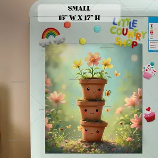 Preview of Cute Kawaii Flower Pots magnet in Small size.