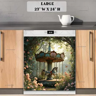 Preview of Victorian Carousel in the Garden magnet in Large size.
