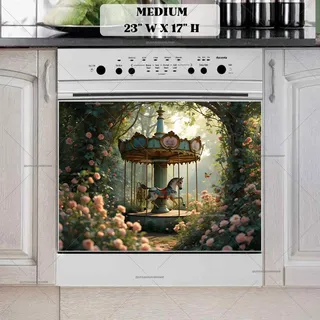 Preview of Victorian Carousel in the Garden magnet in Medium size.