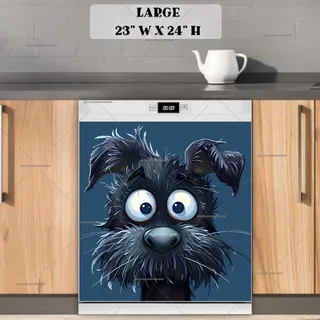 Preview of Silly Black Dog magnet in Large size.