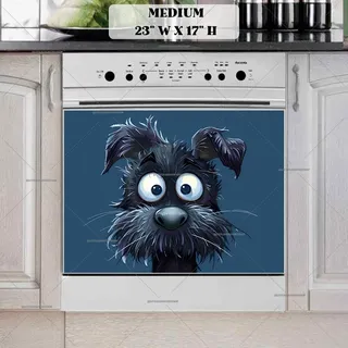 Preview of Silly Black Dog magnet in Medium size.
