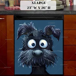 Preview of Silly Black Dog magnet in Extra Large size.