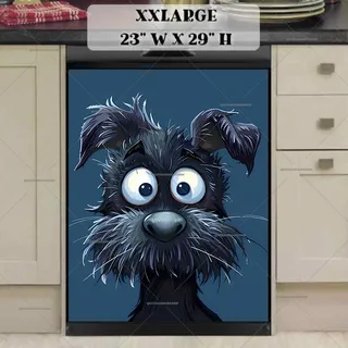 Preview of Silly Black Dog magnet in XX Large size.