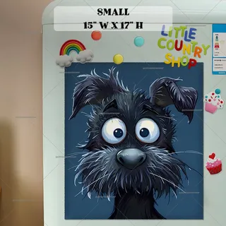 Preview of Silly Black Dog magnet in Small size.