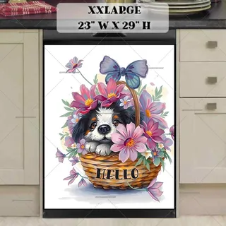 Preview of Little Puppy in the Basket magnet in XX Large size.