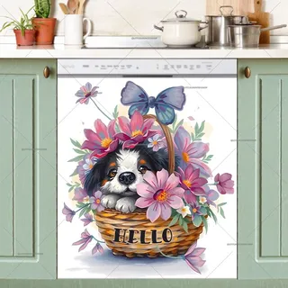 Preview of Little Puppy in the Basket magnet.
