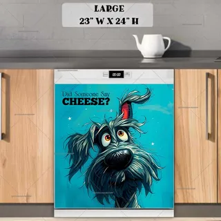 Preview of Cute Hungry Dog magnet in Large size.