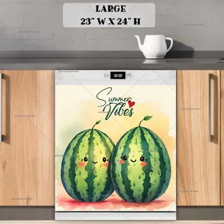 Preview of Summer Vibes Watermelons magnet in Large size.