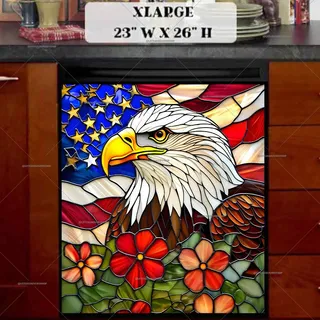 Preview of Beautiful Stained Glass American Eagle magnet in Extra Large size.