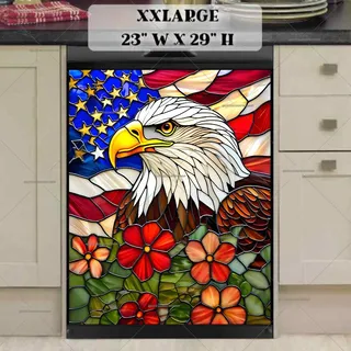 Preview of Beautiful Stained Glass American Eagle magnet in XX Large size.