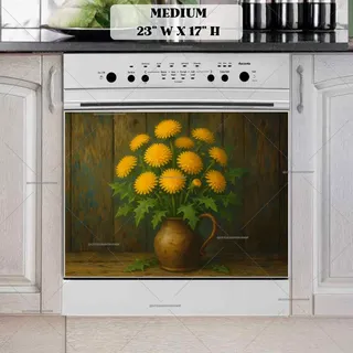 Preview of Dandelions in a Vase magnet in Medium size.