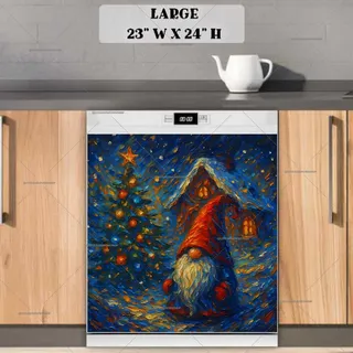 Preview of Cute Christmas Gnome magnet in Large size.