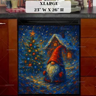 Preview of Cute Christmas Gnome magnet in Extra Large size.