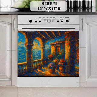 Preview of Italian Sunset Balcony in Bloom magnet in Medium size.