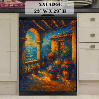 Preview of Italian Sunset Balcony in Bloom magnet in XX Large size.