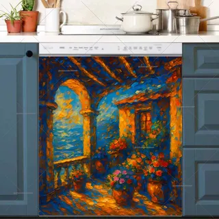Preview of Italian Sunset Balcony in Bloom magnet.