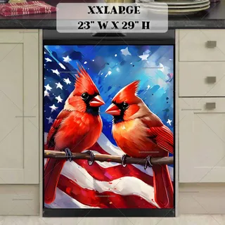 Preview of Canaries with a USA Flag magnet in XX Large size.