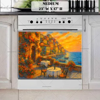 Preview of Italian Seaside Restaurant magnet in Medium size.