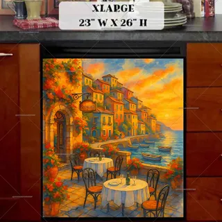 Preview of Italian Seaside Restaurant magnet in Extra Large size.