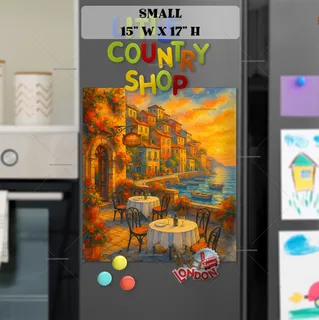Preview of Italian Seaside Restaurant magnet in Small size.