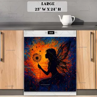 Preview of Dandelion Fairy Sunset magnet in Large size.