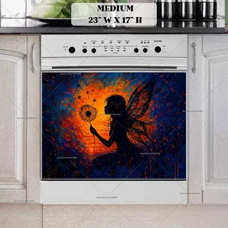 Preview of Dandelion Fairy Sunset magnet in Medium size.