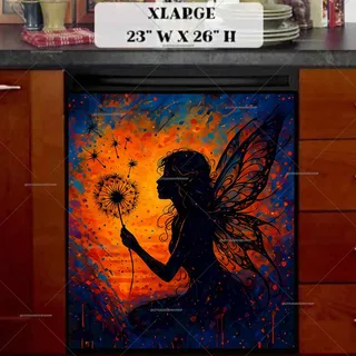 Preview of Dandelion Fairy Sunset magnet in Extra Large size.