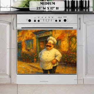 Preview of Cute Smiling Chubby Chef magnet in Medium size.