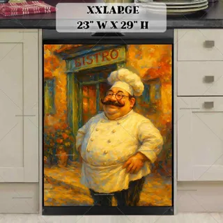 Preview of Cute Smiling Chubby Chef magnet in XX Large size.