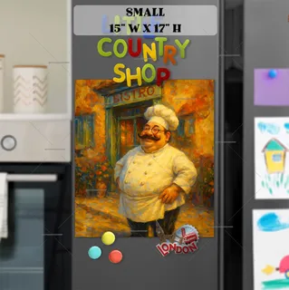 Preview of Cute Smiling Chubby Chef magnet in Small size.