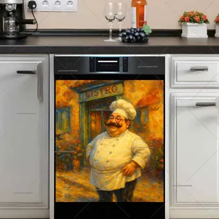 Preview of Cute Smiling Chubby Chef magnet.