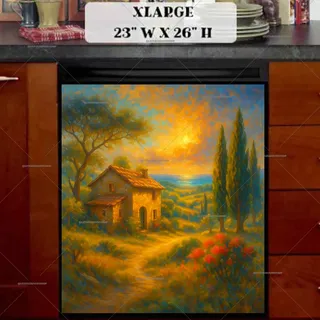 Preview of Tuscan Cottage at Dusk magnet in Extra Large size.