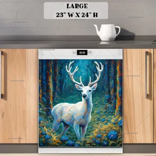 Preview of White Forest Deer magnet in Large size.